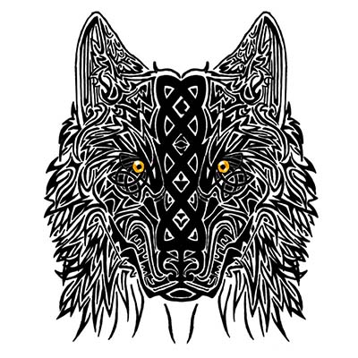 Wolf Head Design Water Transfer Temporary Tattoo(fake Tattoo) Stickers NO.11719
